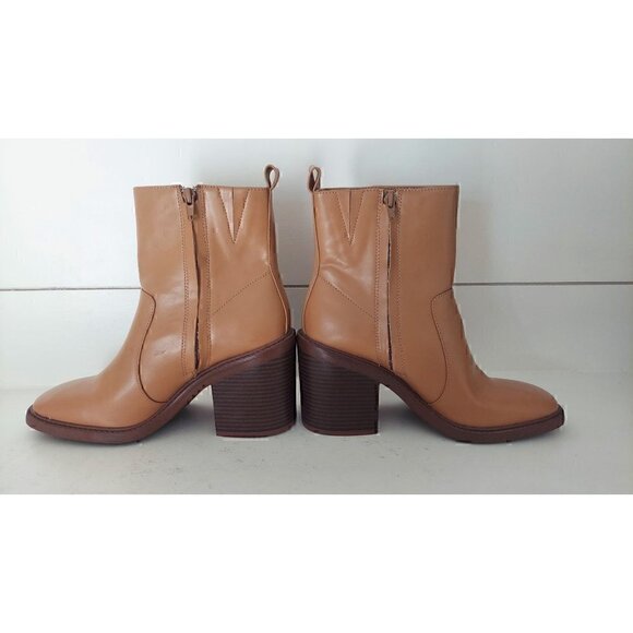 KENSIE Klinton Block Heel Ankle Boots Tan/NWOB, Size 7.5M - Picture 2 of 9